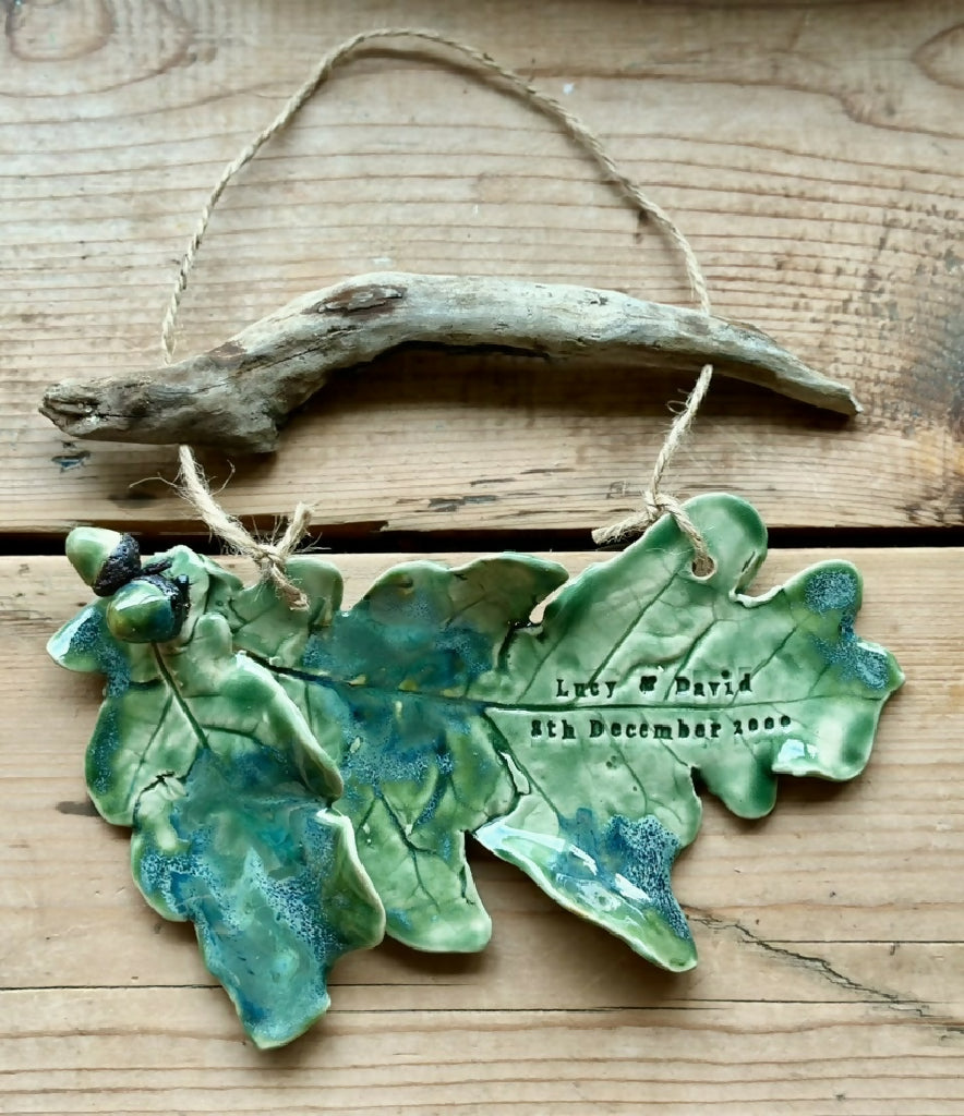 Emian | Handcrafted Ceramic Sycamore & Oak Leaf Memorial