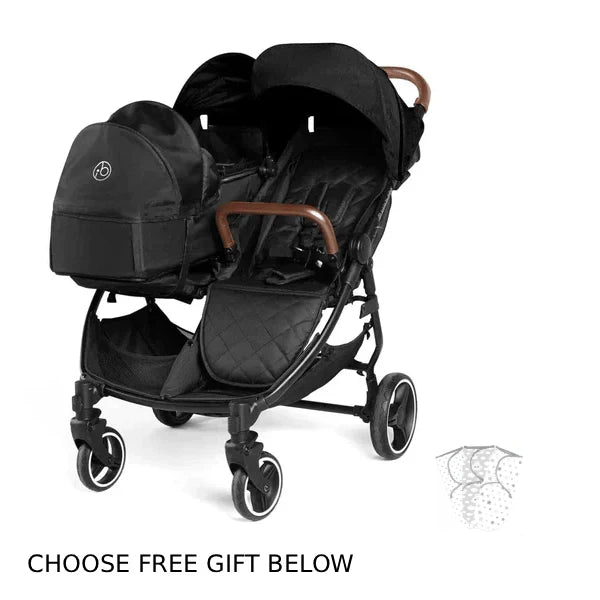 Ickle Bubba Venus Prime Double Stroller - Black Tan