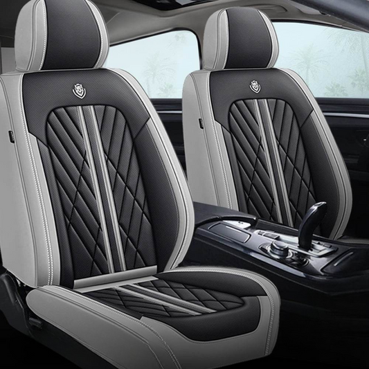koadclo | Car Seat Covers - Waterproof Leather Gray & Black