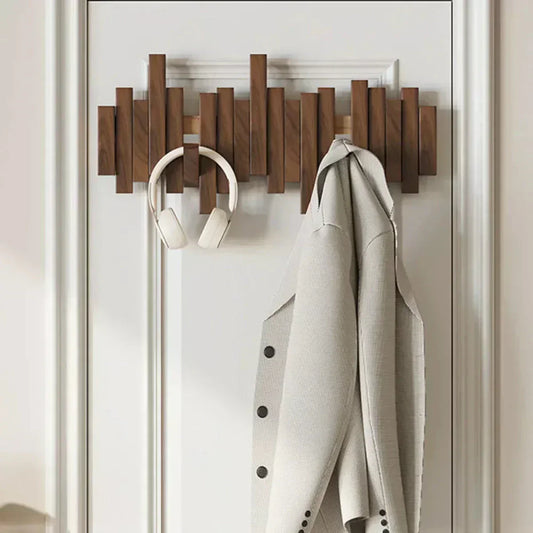Koadclo | Piano Wood Wall Cladding – Elegant Entryway Organizer with Hooks