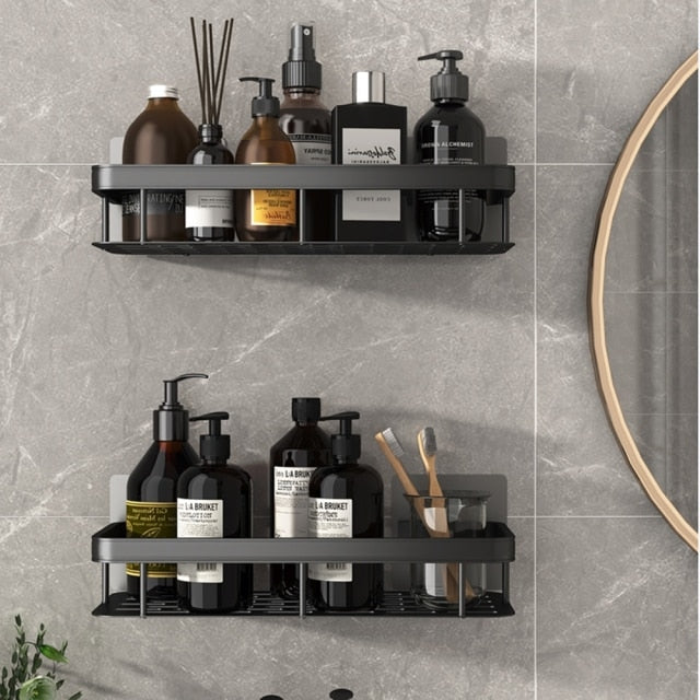 Amtn Club | Metal Suction Cup Bathroom Shelves – No-Drill Rustproof Storage Rack for Shower