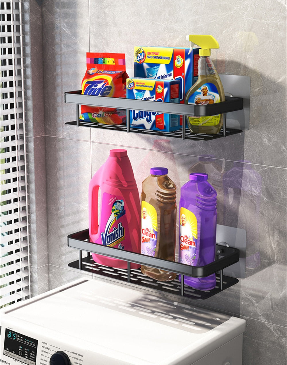 Koadclo | Metal Suction Cup Bathroom Shelves – No-Drill Rustproof Storage Rack for Shower