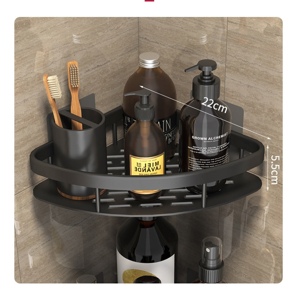 Amtn Club | Metal Suction Cup Bathroom Shelves – No-Drill Rustproof Storage Rack for Shower