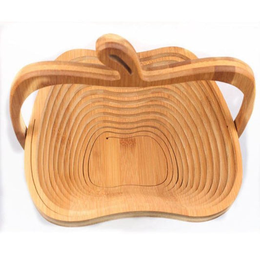 Koadclo | Foldable Wooden Fruit Bowl – Expandable All-Natural Acacia Wood Serving Bowl