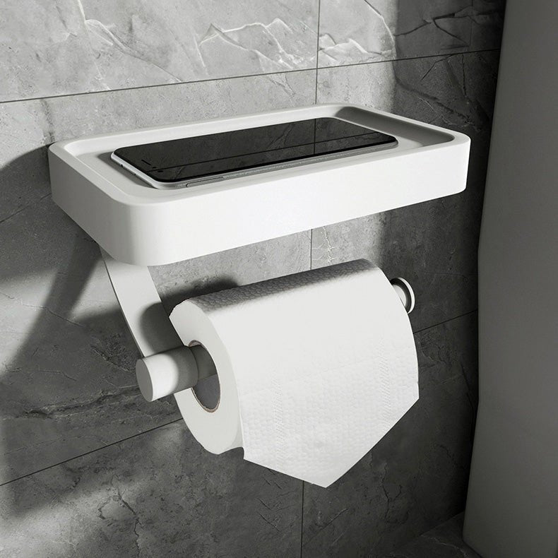 koadclo | Toilet Roll Holder with Black Metal Shelf